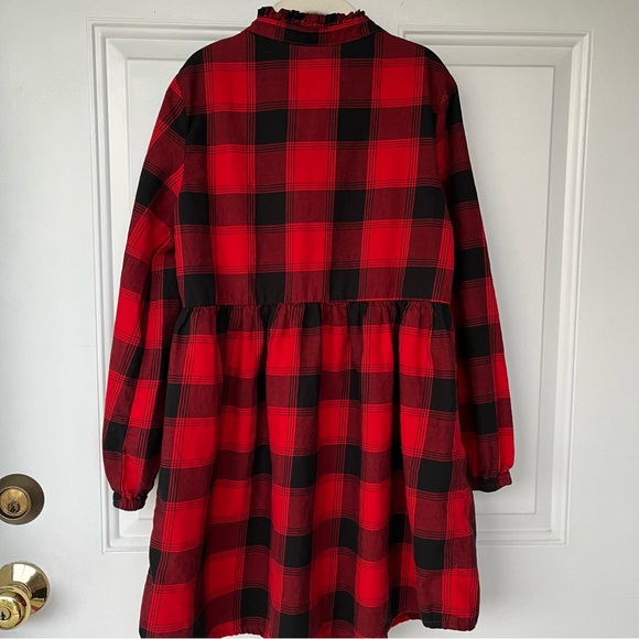 •Gap Kids• Buffalo Plaid Ruffle Dress - Size Medium (7/8) - Picture 4 of 6